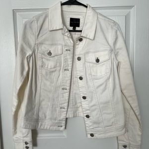 New The Limited white denim jacket, size S